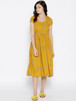 Load image into Gallery viewer, Midi pleated dress with lavender print

