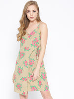 Load image into Gallery viewer, Overlap Rose Printed Dress with side tie up
