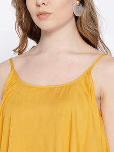 Flare yoke with U hem long dress