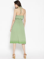 Load image into Gallery viewer, braid neck halter midi dress
