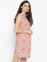 Load image into Gallery viewer, Pleated neck mini Shift Dress with print
