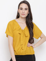 Front neck tie up top in Yellow