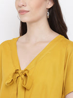 Front neck tie up top in Yellow