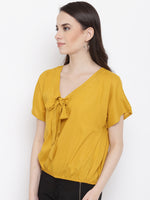 Front neck tie up top in Yellow