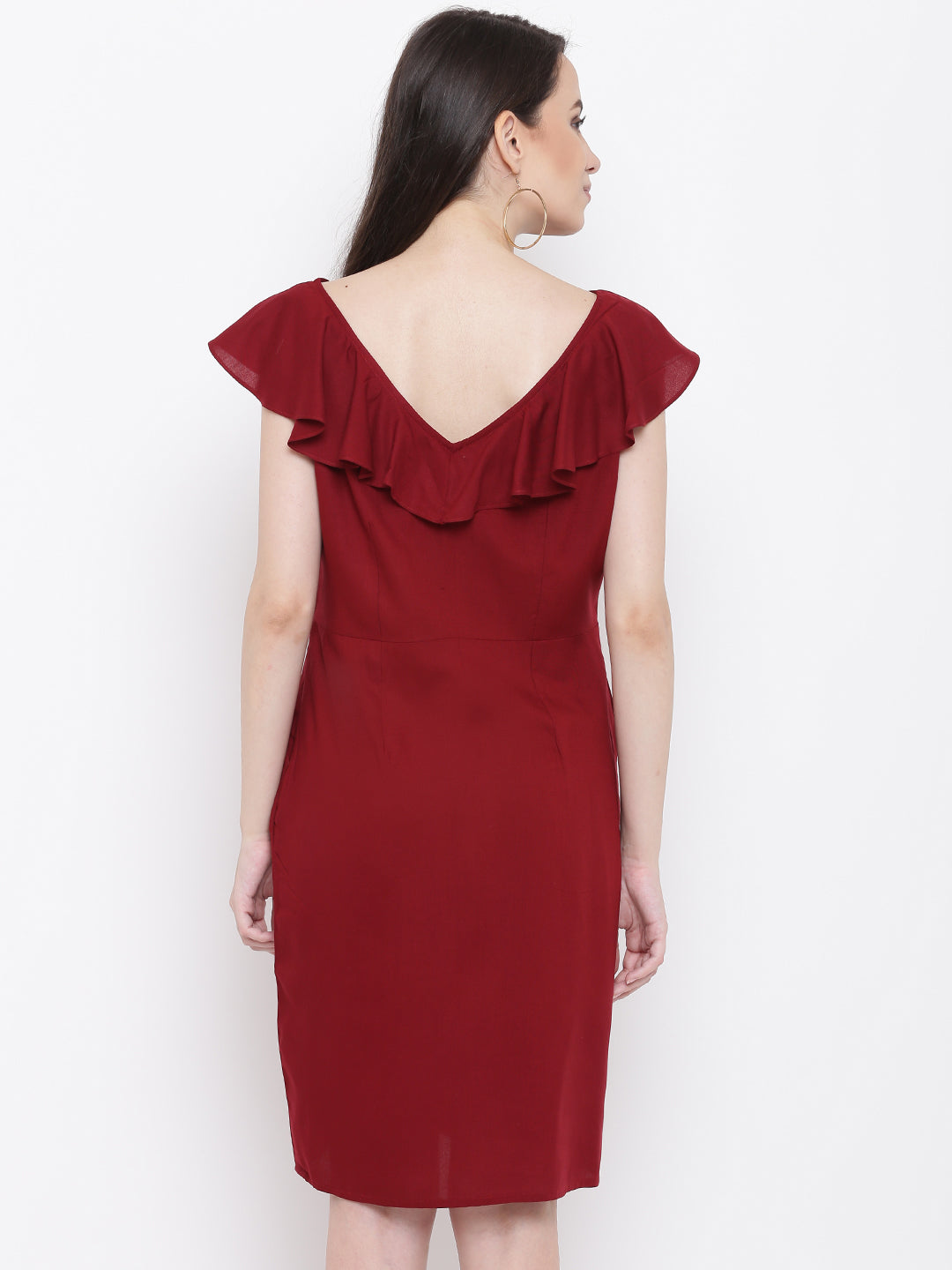 Front loop button pencil dress