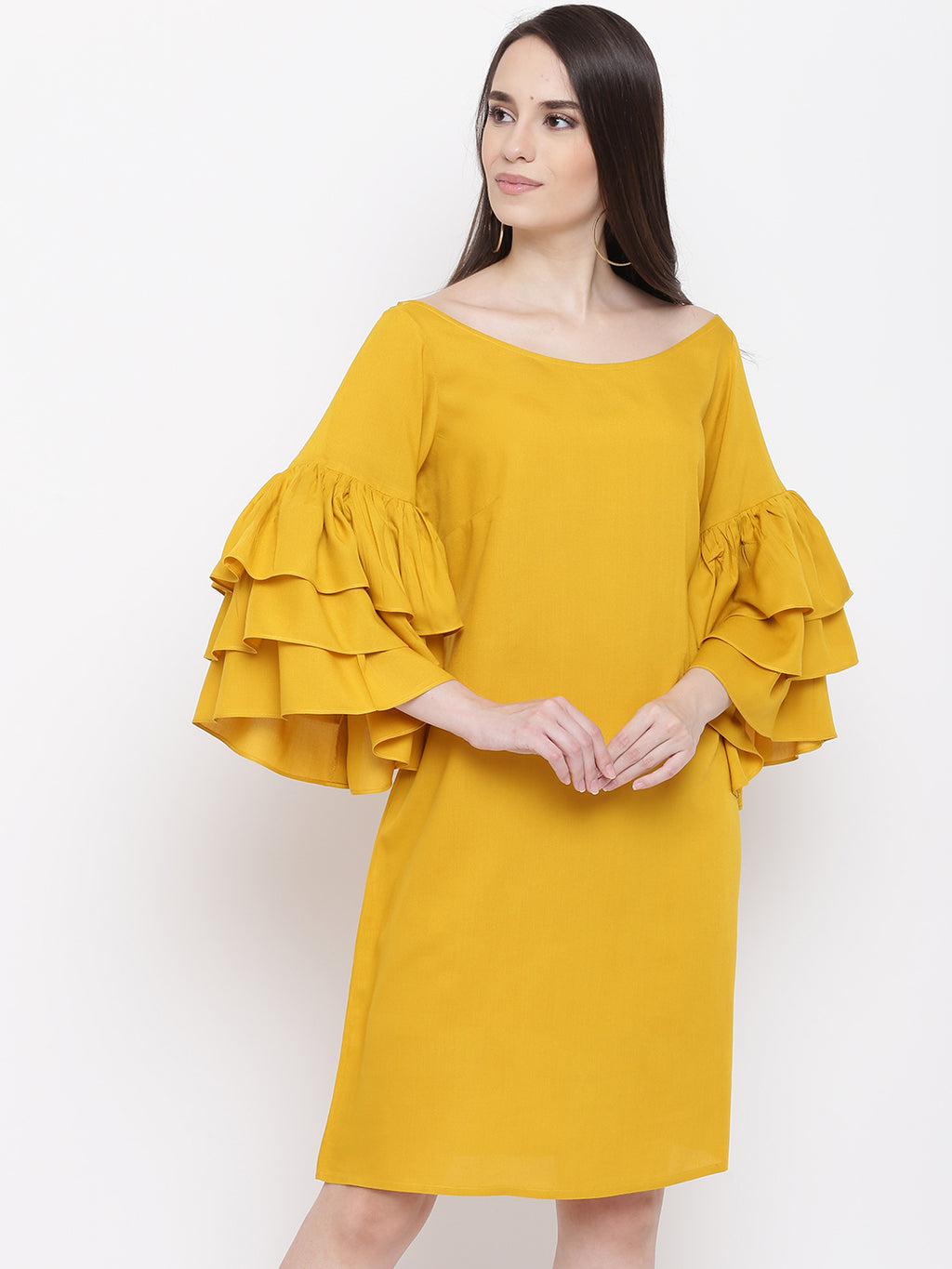 Triple Layered bell Sleeve shift dress