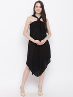 Load image into Gallery viewer, Draped ring neck flare dress
