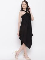 Load image into Gallery viewer, Draped ring neck flare dress
