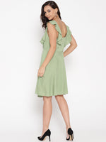 Load image into Gallery viewer, Frill sleeve front button skater dress
