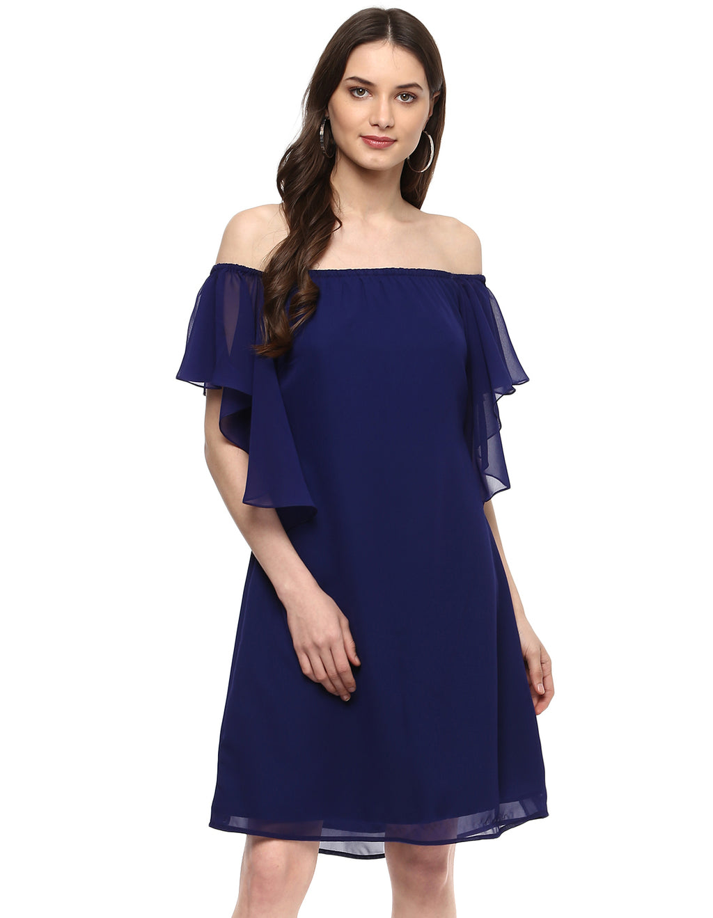 Off shoulder frill sleeve Dress