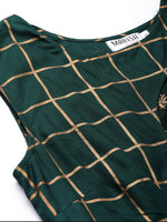 Load image into Gallery viewer, Printed Midi Dress with asymmetric overlap neck
