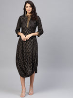 Load image into Gallery viewer, Front Cowl chinese collar printed dress
