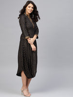 Load image into Gallery viewer, Front Cowl chinese collar printed dress
