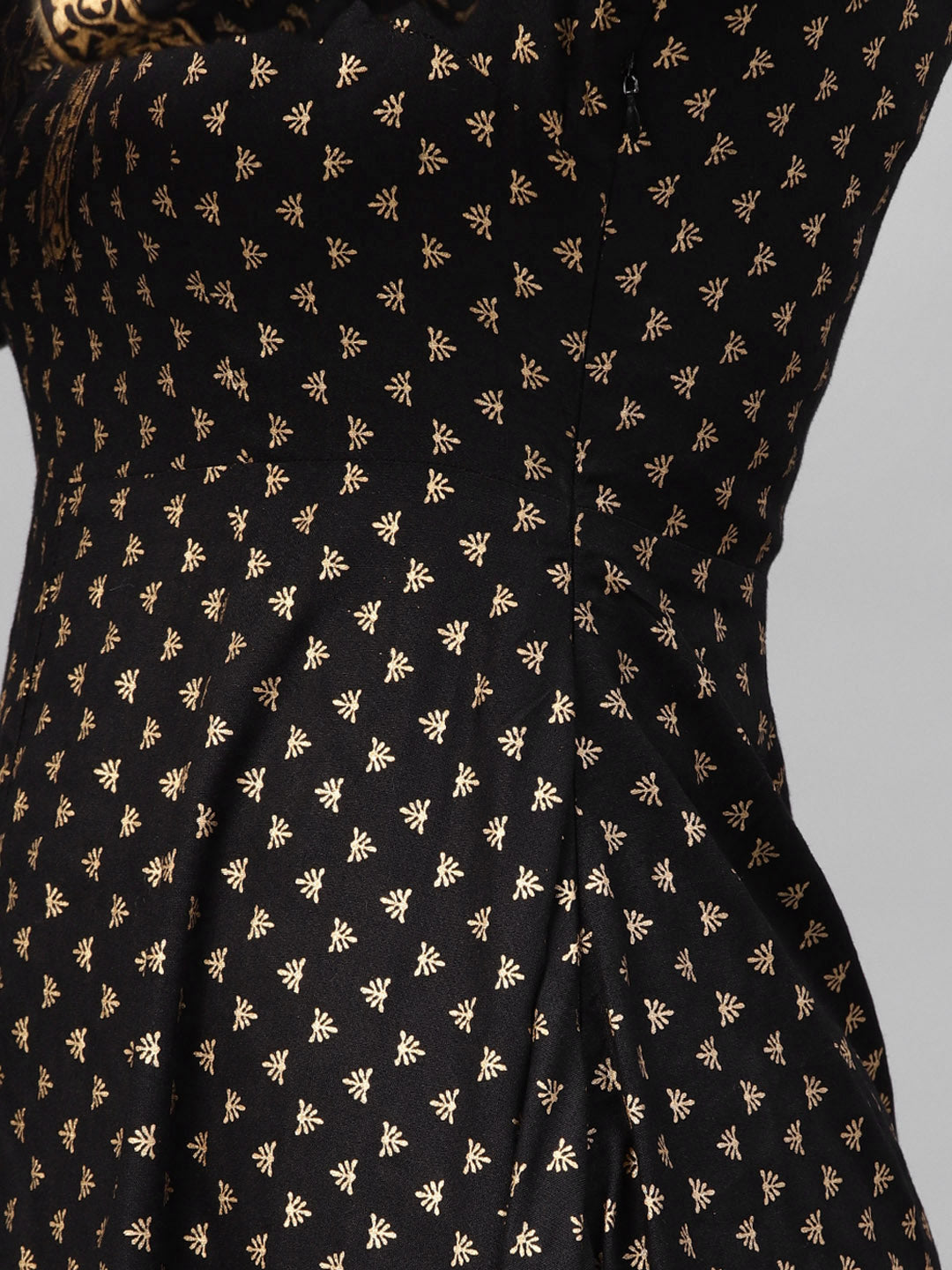Front Cowl chinese collar printed dress