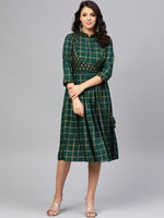 Load image into Gallery viewer, Printed Midi dress with mock waistcoat
