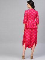 Load image into Gallery viewer, Peplum yoke with low crotch printed jumpsuit
