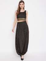 Load image into Gallery viewer, Crop top with cowl dhoti skirt
