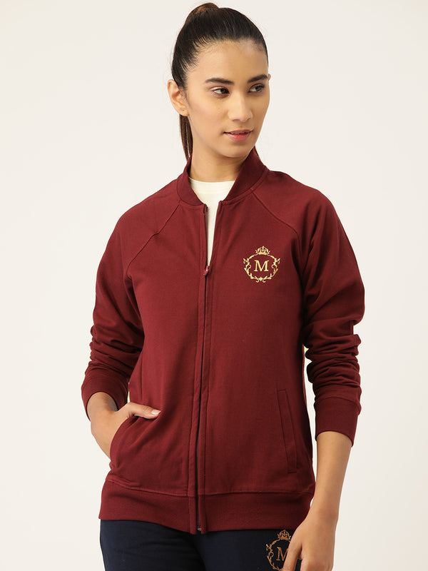 Front open Sweatshirt in Wine