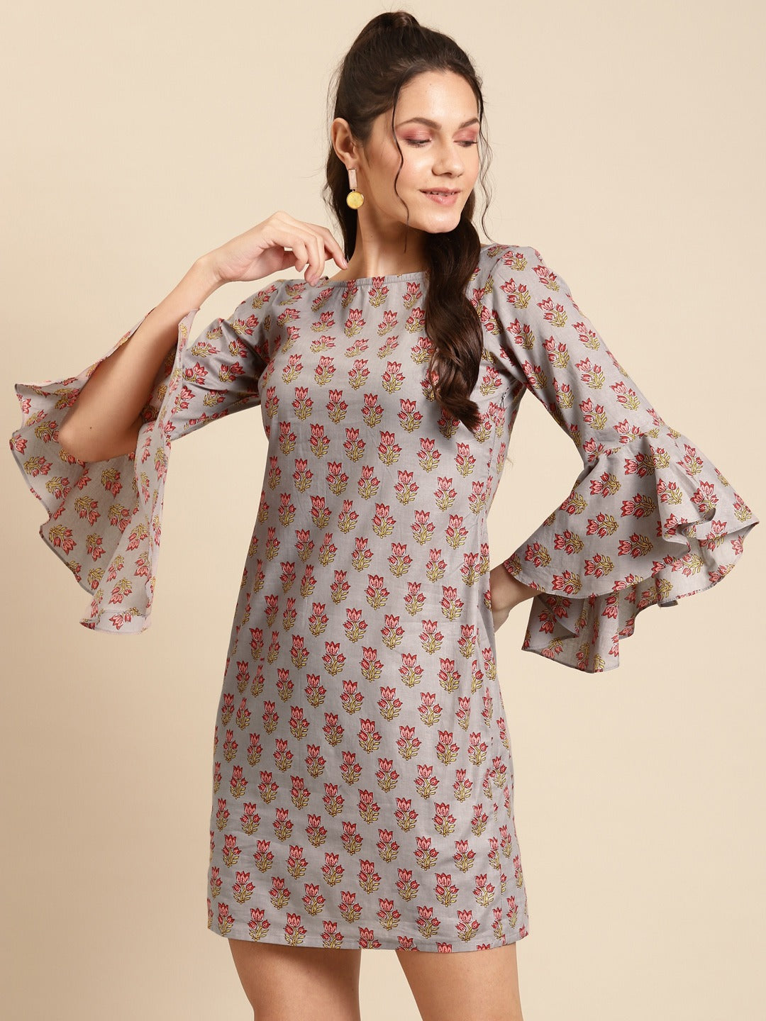 Bell Sleeve printed Dress