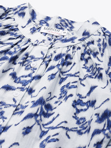 Balloon sleeve front placket top