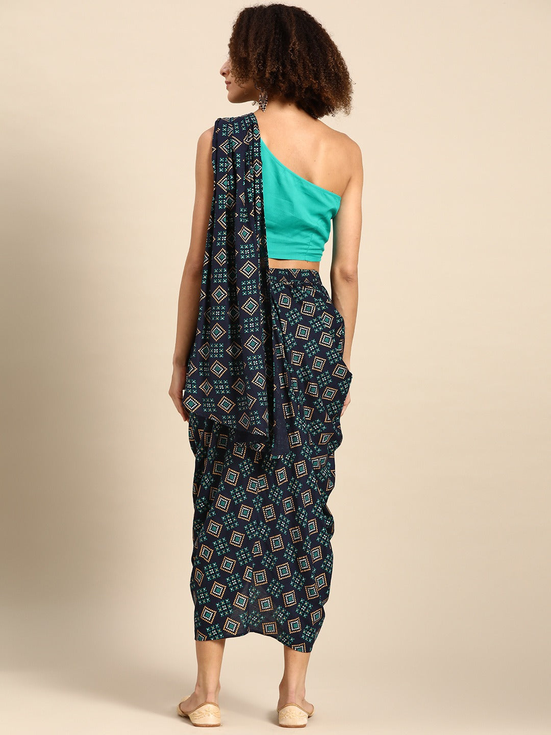 Cowl Skirt with dupatta drape and blouse