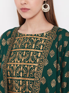 High low gold print Shrug