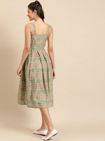 Load image into Gallery viewer, Strappy Box pleate Midi dress with front buttons
