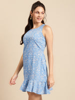Load image into Gallery viewer, Printed Shift Dress with flare at the hem
