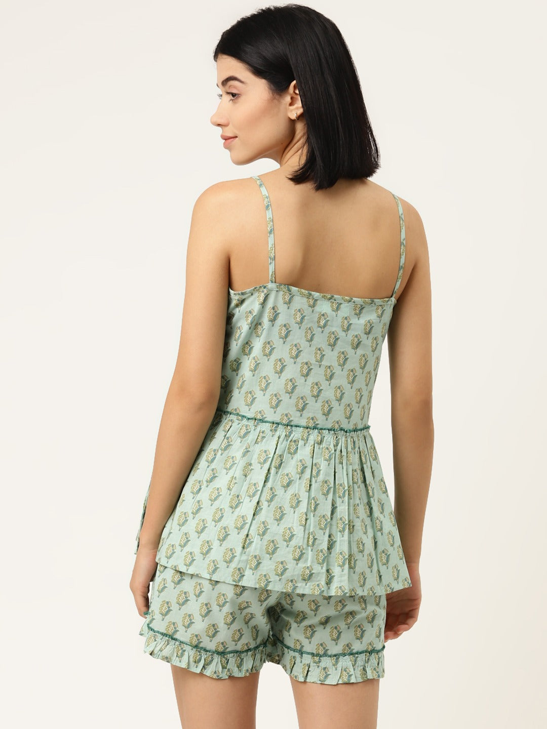 Frill Speghetti and Shorts Set