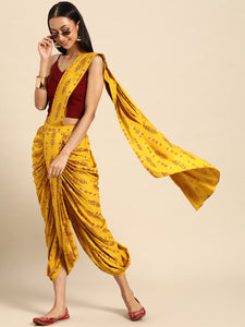 Dhoti with dupatta drape and Blouse