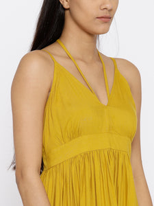 Long maxi dress with halter tie up