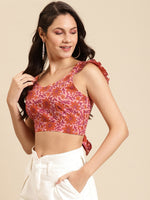 Load image into Gallery viewer, Back tie up Printed Crop Top
