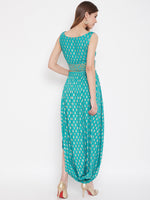 Load image into Gallery viewer, Crop top with cowl dhoti skirt
