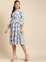Load image into Gallery viewer, Midi Layered dress with balloon sleeve
