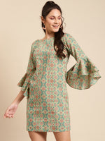 Load image into Gallery viewer, Bell Sleeve printed Dress
