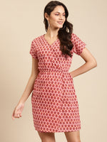 Load image into Gallery viewer, Overlap printed kimono sleeve short dress
