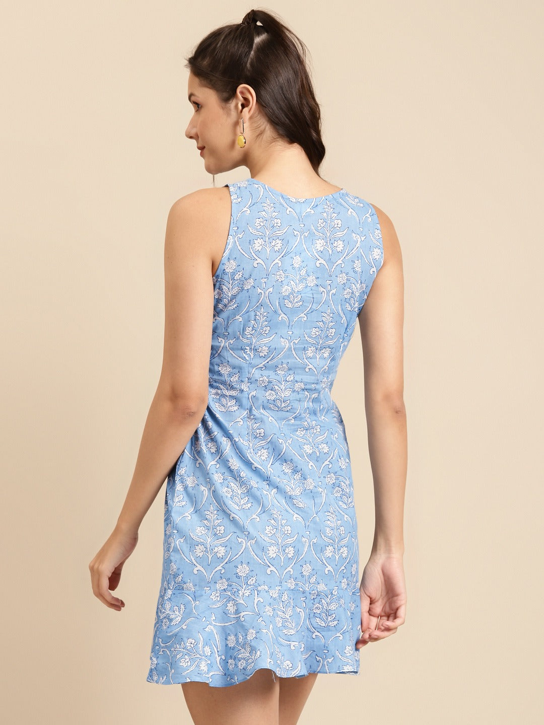 Printed Shift Dress with flare at the hem