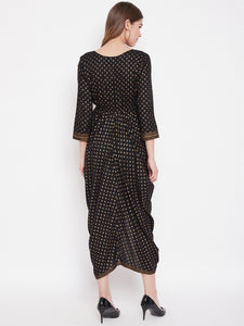 Overlap side cowl dress