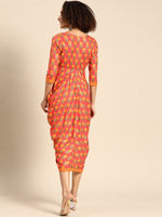 Load image into Gallery viewer, Side cowl Asymmetric overlap Dress
