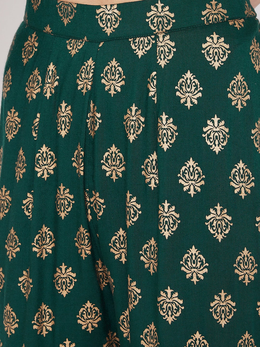 Kurti with sharara in bottle Green