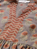 Kurti with sharara in Grey and Maroon