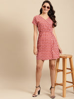 Load image into Gallery viewer, Overlap printed kimono sleeve short dress
