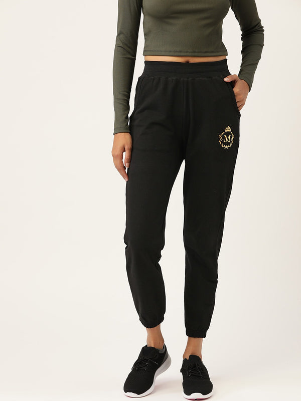 Cotton Terry Joggers in Black