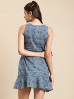 Load image into Gallery viewer, Printed Shift Dress with flare at the hem
