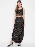 Load image into Gallery viewer, Crop top with cowl dhoti skirt
