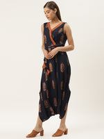 Load image into Gallery viewer, Overlap neck Jumpsuit with low crotch dhoti
